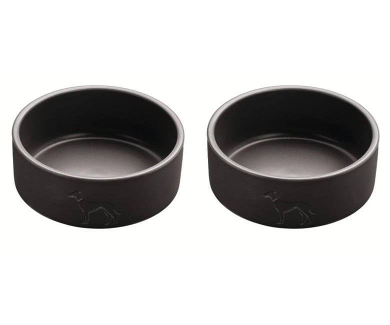 Hunter - 2 x Dog bowl ceramic Osby 550 ml, anthracite