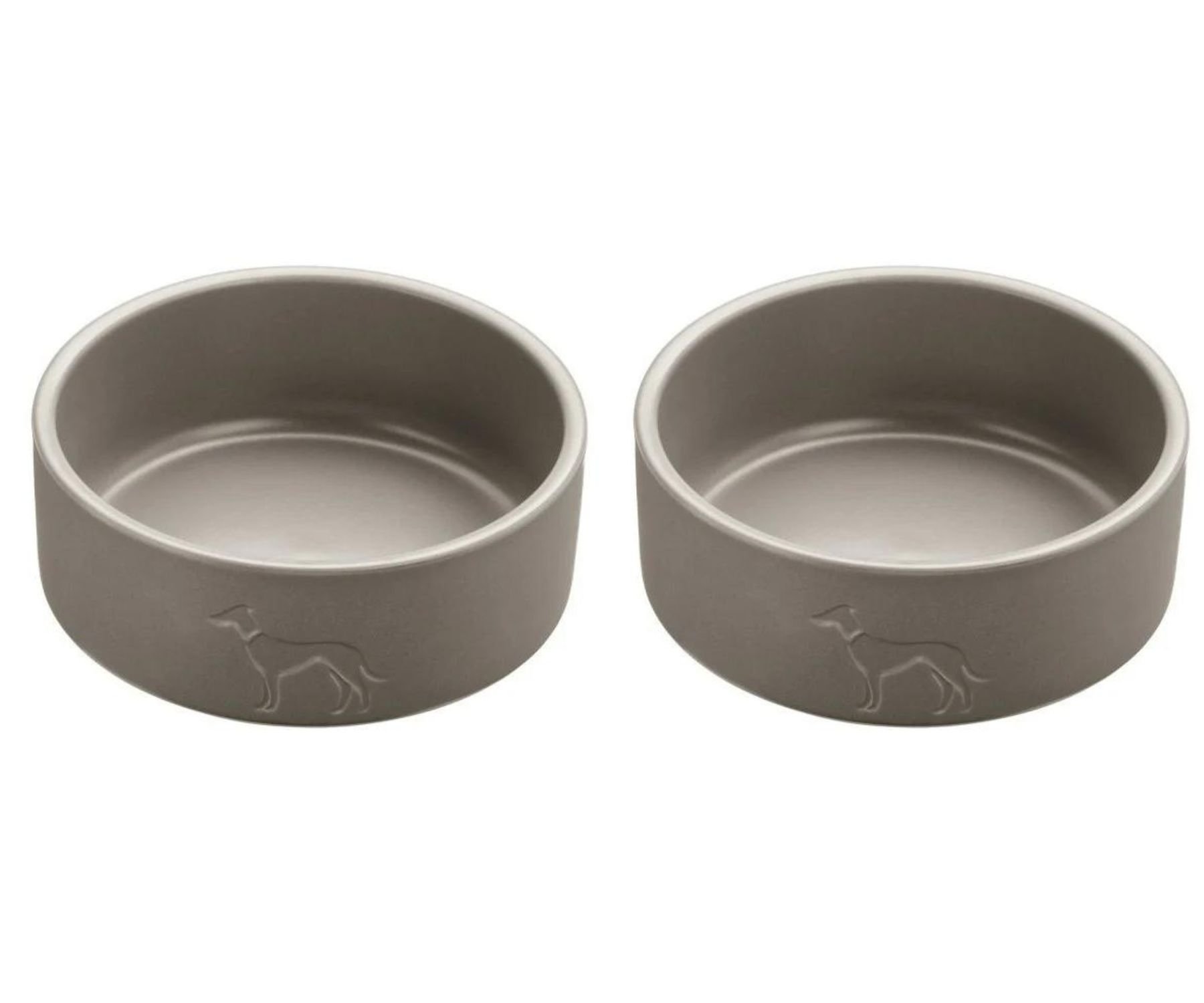 Hunter - 2 x Dog bowl ceramic Osby 550 ml, taupe - Kjæledyr og utstyr