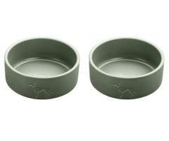 Hunter - 2 x Dog bowl ceramic Osby 1900 ml, khaki