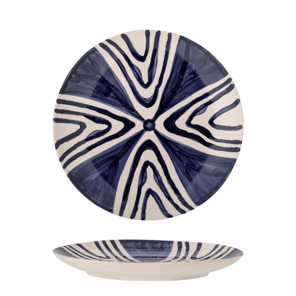 Bloomingville - Shama Plate, Blue, Stoneware (82060431) - Hjemme og kjøkken