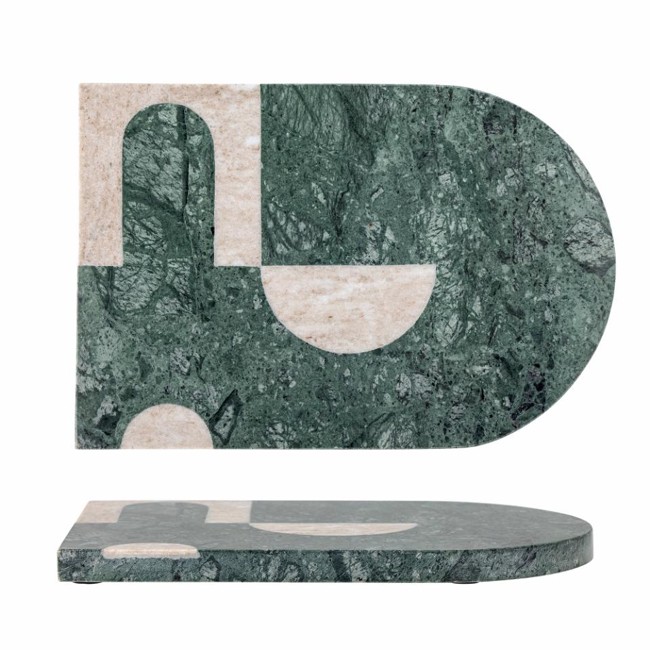 Bloomingville - Abrianna Cutting Board, Green, Marble (82058415)