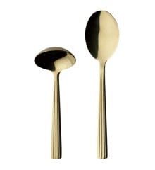 RAW - 2 pcs - Cutlery set gravy/potato spoon giftbox - Champagne gold (14637)