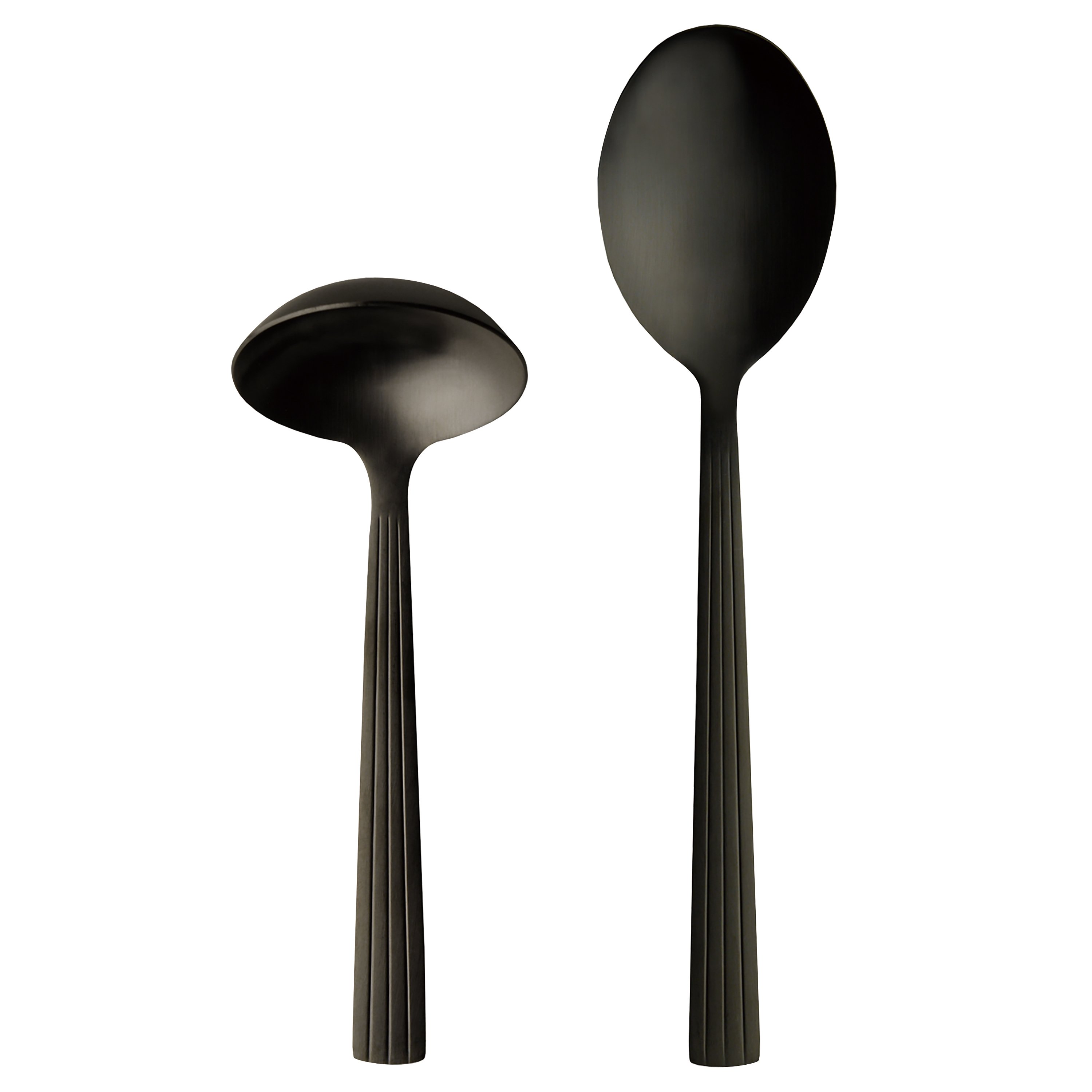 RAW - 2 pcs - Cutlery set gravy/potato spoon giftbox - Matte black (14638) - Hjemme og kjøkken