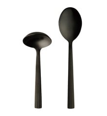 RAW - 2 pcs - Cutlery set gravy/potato spoon giftbox - Matte black (14638)