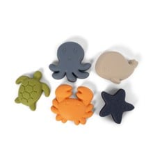 FILIBABBA - Silicone sand toys 5 pieces - Animals of the Sea - (FI-03088)