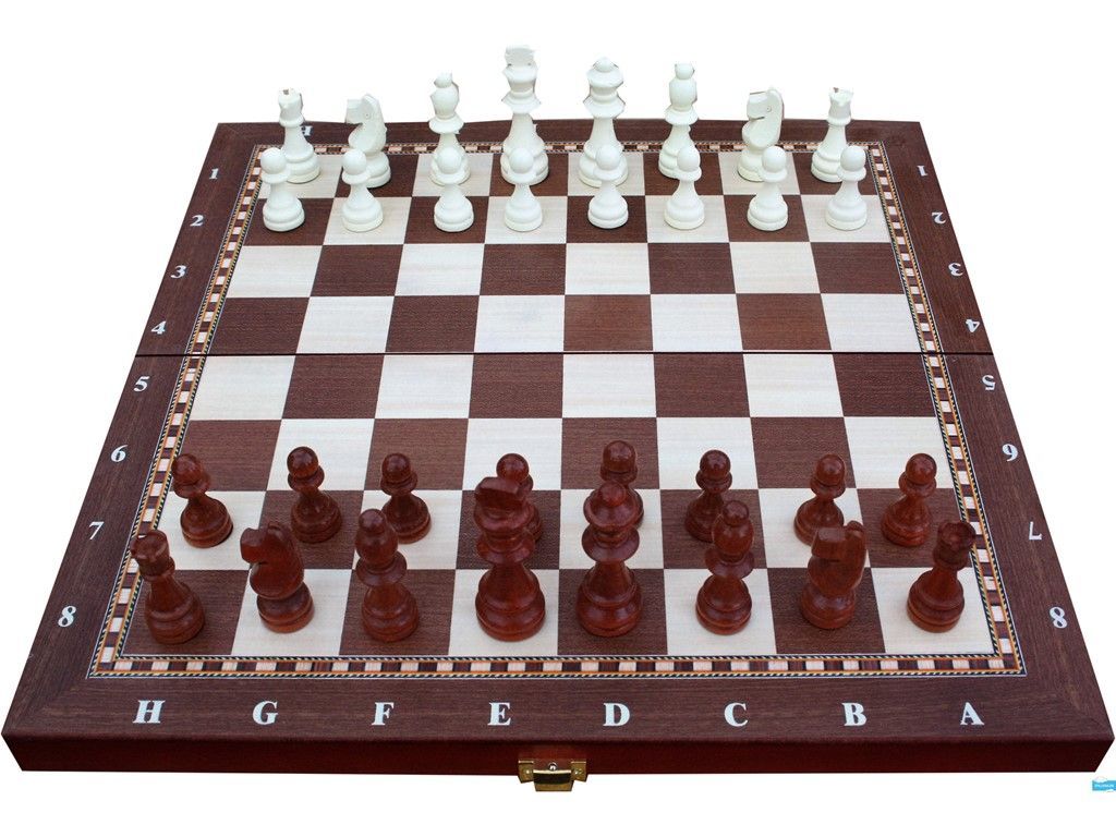 Chess Set in wood (40x40 cm) (291) - Leker