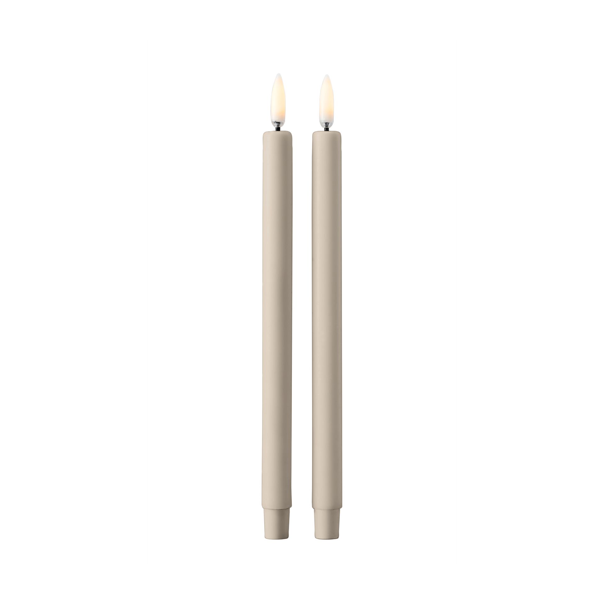 STOFF Nagel - LED taper candles by Uyuni,Ø 1,3 cm, 2 pc - Sand - Hjemme og kjøkken