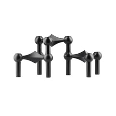 STOFF Nagel - Candle holder (set with 3 pcs) - Black