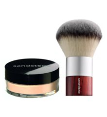 Sandstone - Velvet Skin Mineral Powder 02 Ivory + Body Kabuki Brush Vegan