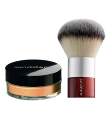 Sandstone - Velvet Skin Mineral Powder 04 Medium + Body Kabuki Brush Vegan