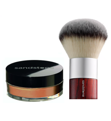 Sandstone - Velvet Skin Mineral Powder 05 Caramel + Body Kabuki Brush Vegan