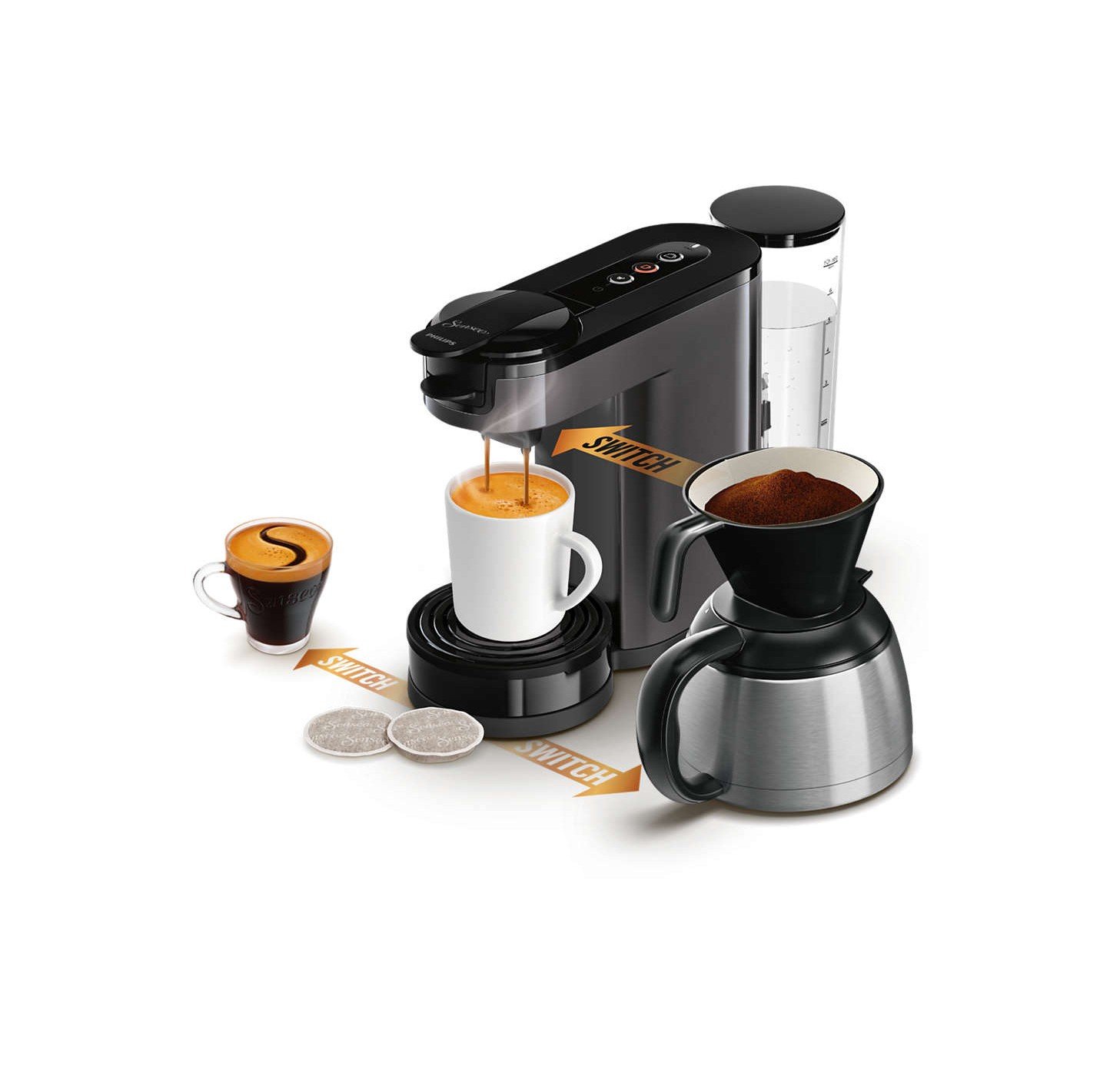 Senseo - Switch Kaffemaskin HD6593/20 - Cashmere Grey - Hjemme og kjøkken