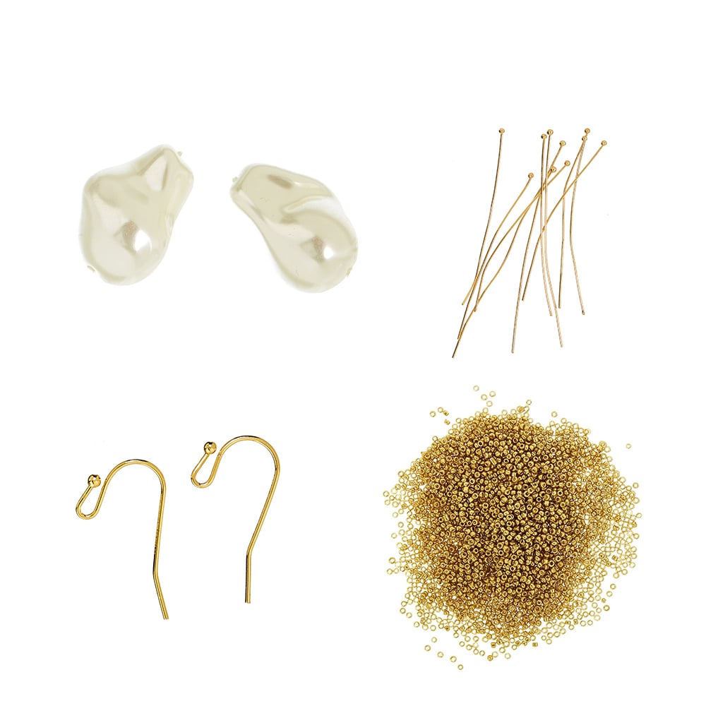 Me&My BOX - Mini Jewelry Kit Ear Hooks - Baroque Pearls - 18K gold plated - BOX901016