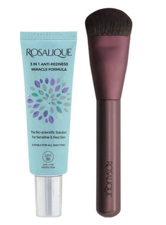 Rosalique - 3 i 1 Anti Rødme Creme SPF50 30 ml + Miracle Foundation Børste