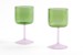 HAY - Tint Vin Glas, Sæt af 2 -  Grøn og pink thumbnail-1