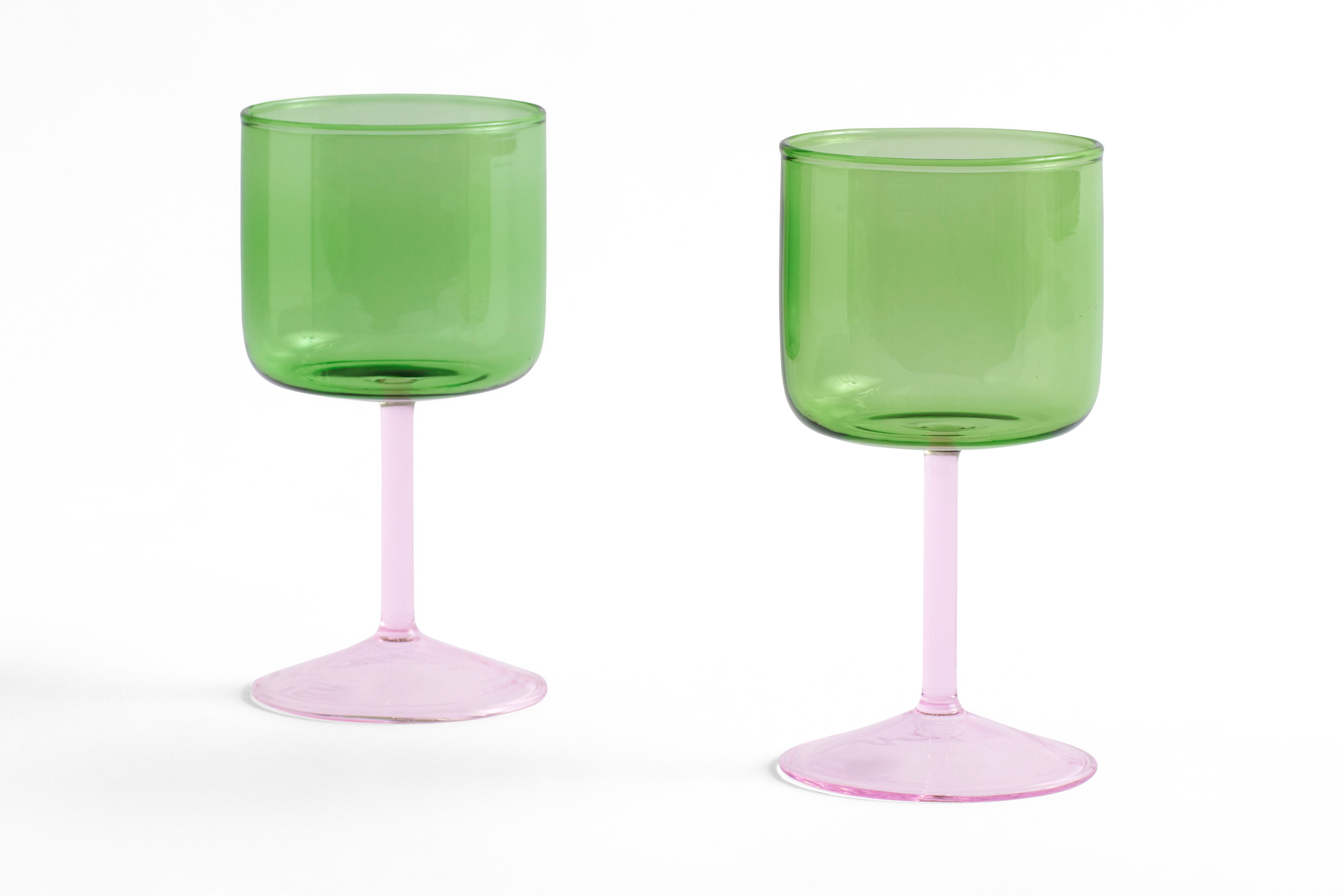 HAY - Tint Vinglass - Sett med 2 (Grønn&Rosa)