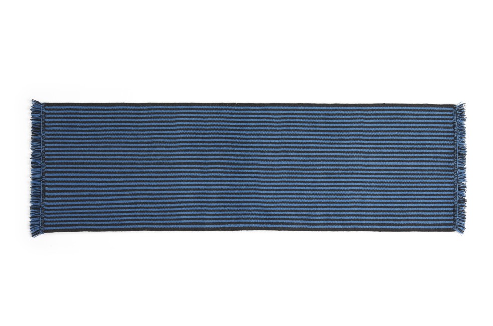 HAY - Stripes and Stripes Uld Gulvtæppe 60x200 cm - Blå