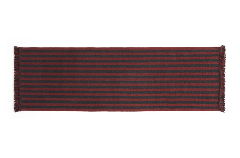 HAY - Stripes and Stripes Uld Gulvtæppe 60x200 cm - Kirsebær