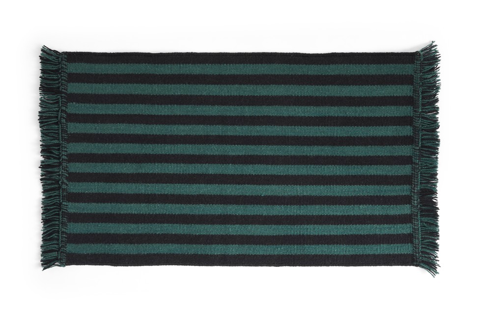 HAY - Stripes and Stripes Uld Gulvtæppe - 52 x 95 cm - Grøn