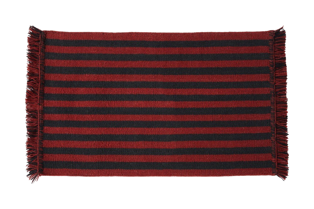 HAY - Stripes and Stripes Uld Gulvtæppe - 52 x 95 cm - Kirsebær
