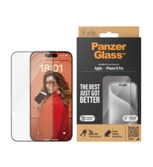 PanzerGlass™ - Screen Protector iPhone 15 Pro - Ultra-Wide Fit w. EasyAligner