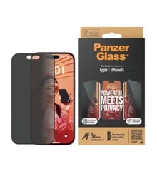 PanzerGlass - Privacy Skærmbeskyttelse iPhone 15 - Ultra-Wide Fit w. EasyAligner