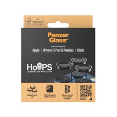 PanzerGlass -  Hoops Camera Lens Protector iPhone 15 Pro - 15 Pro Max - Black Metal