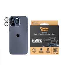 PanzerGlass™ -  Hoops Camera Lens Protector iPhone 15 Pro - 15 Pro Max - Black Metal