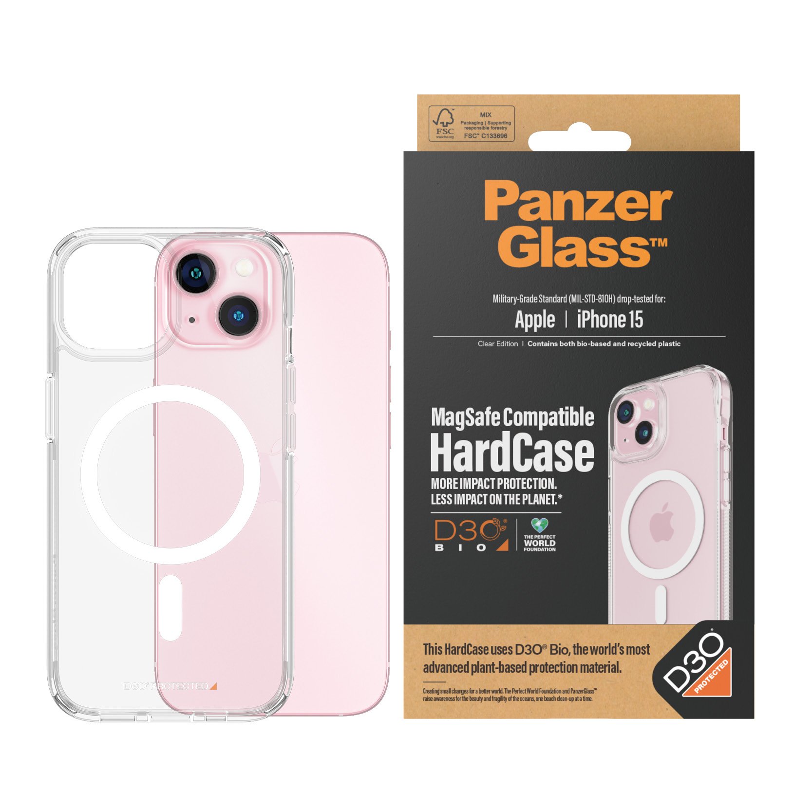 PanzerGlass iPhone 15 HardCase Deksel (gjennomsiktig)