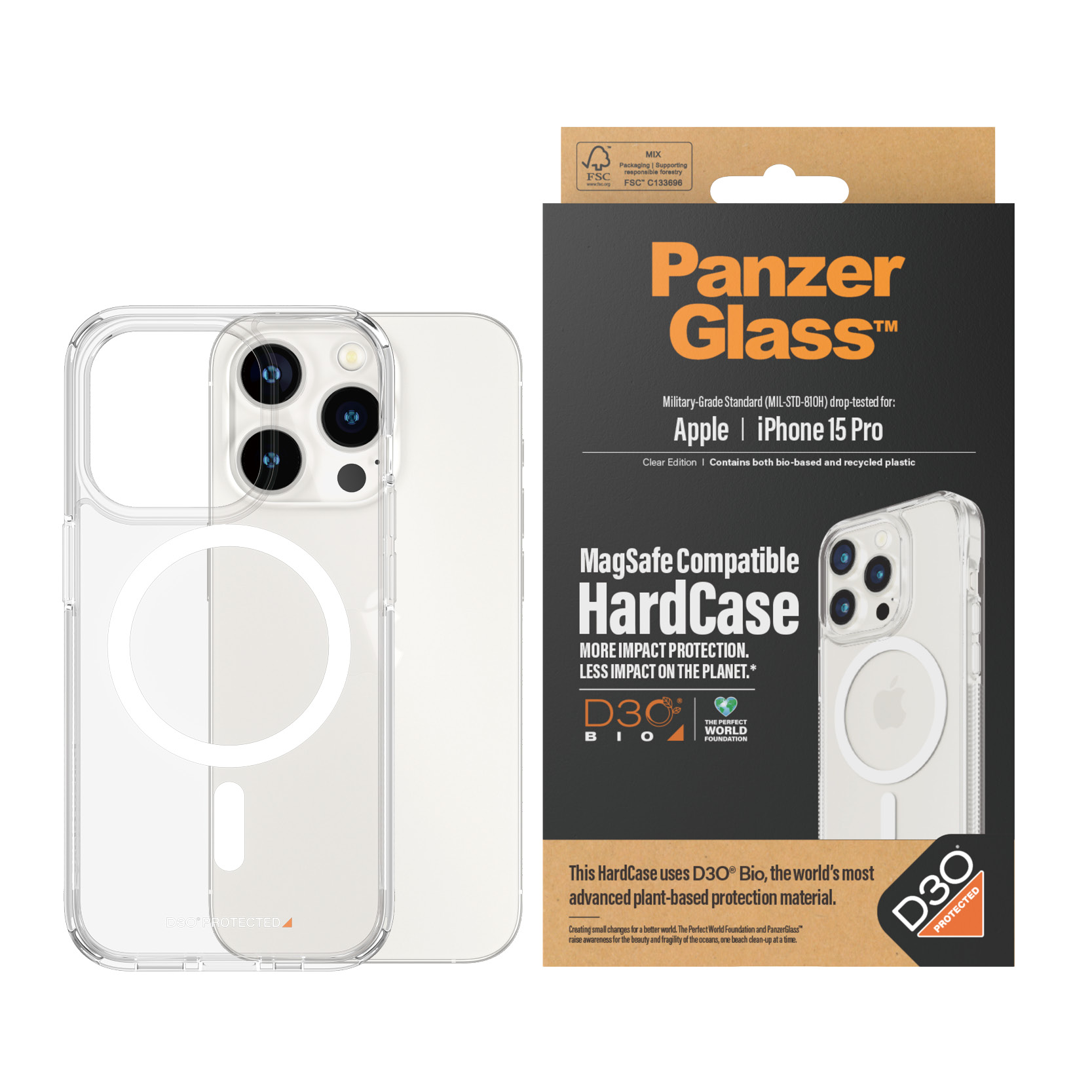 Panzerglass Hardcase Magsafe With D30 Iphone 15 Pro Blank