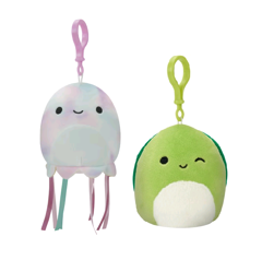 Squishmallows - 9 cm Plush P14 Clip On - Tie Dye Jellyfish & Henry the Turtle