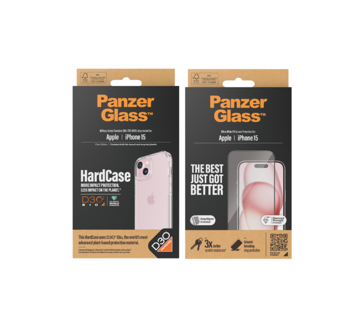 PanzerGlass - Apple Iphone 2023 6.1" HardCase D3O + Ultra Wide Fit (Bundle)