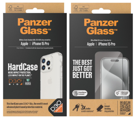 PanzerGlass - Apple IPhone 2023 6.1" Pro HardCase D3O + Ultra Wide Fit (Bundle) - Elektronikk