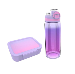 Lunch Buddies - Rainbow Lunch Box + Rainbow Water Bottle 600ml