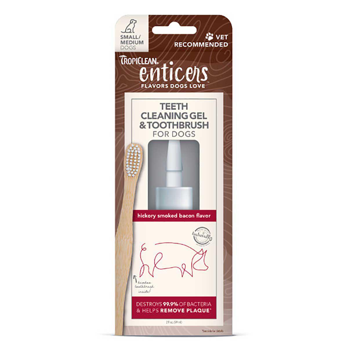TROPICLEAN - Enticers Gel&Brush S/M Dogbacon 59Ml - (719.1112)