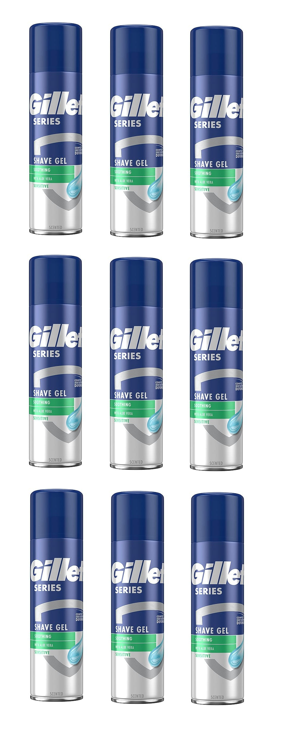 Gillette - Series Sensitive Shaving Gel 200 ml x 9