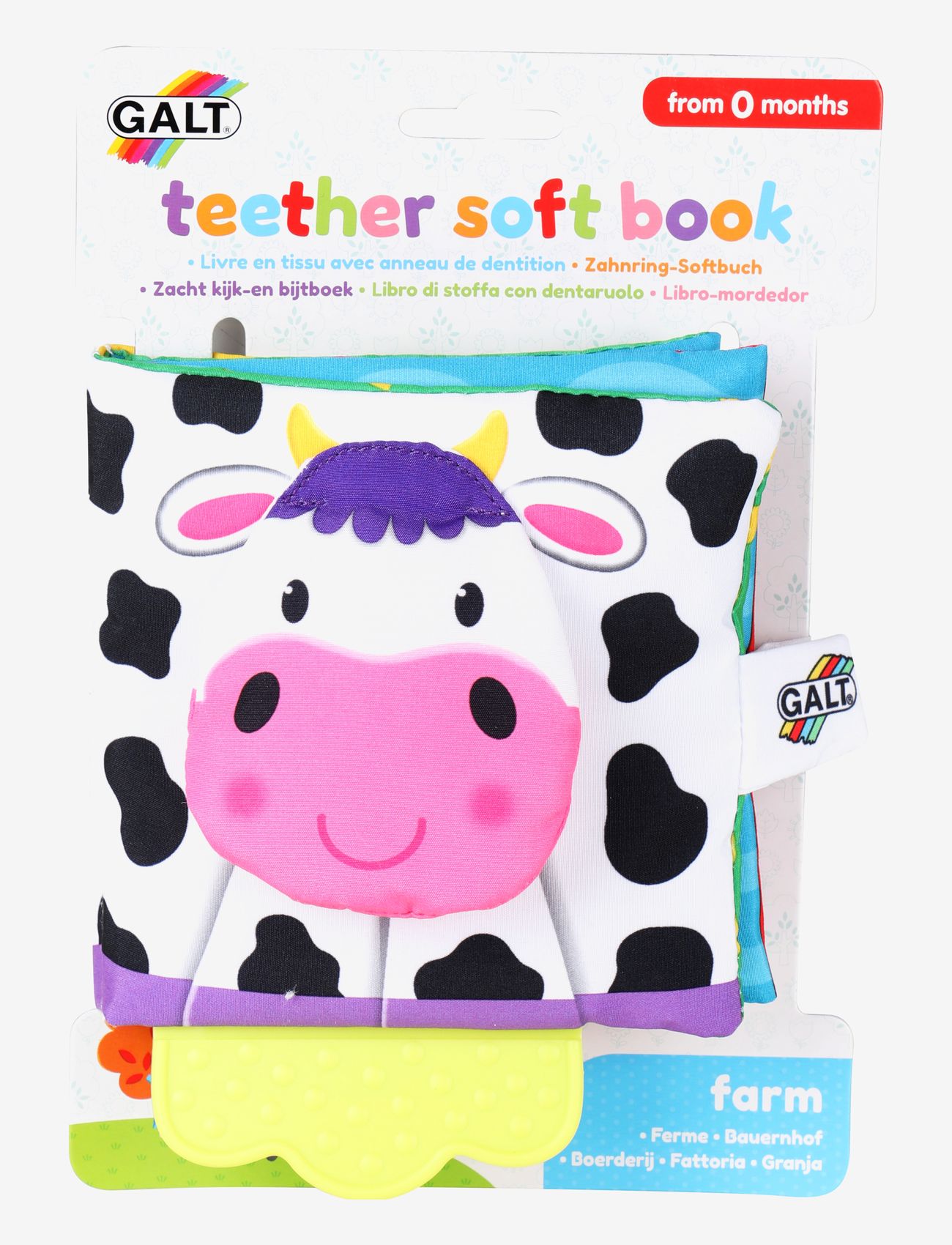 Galt - Teether Soft Book - Farm (31005228) - Leker