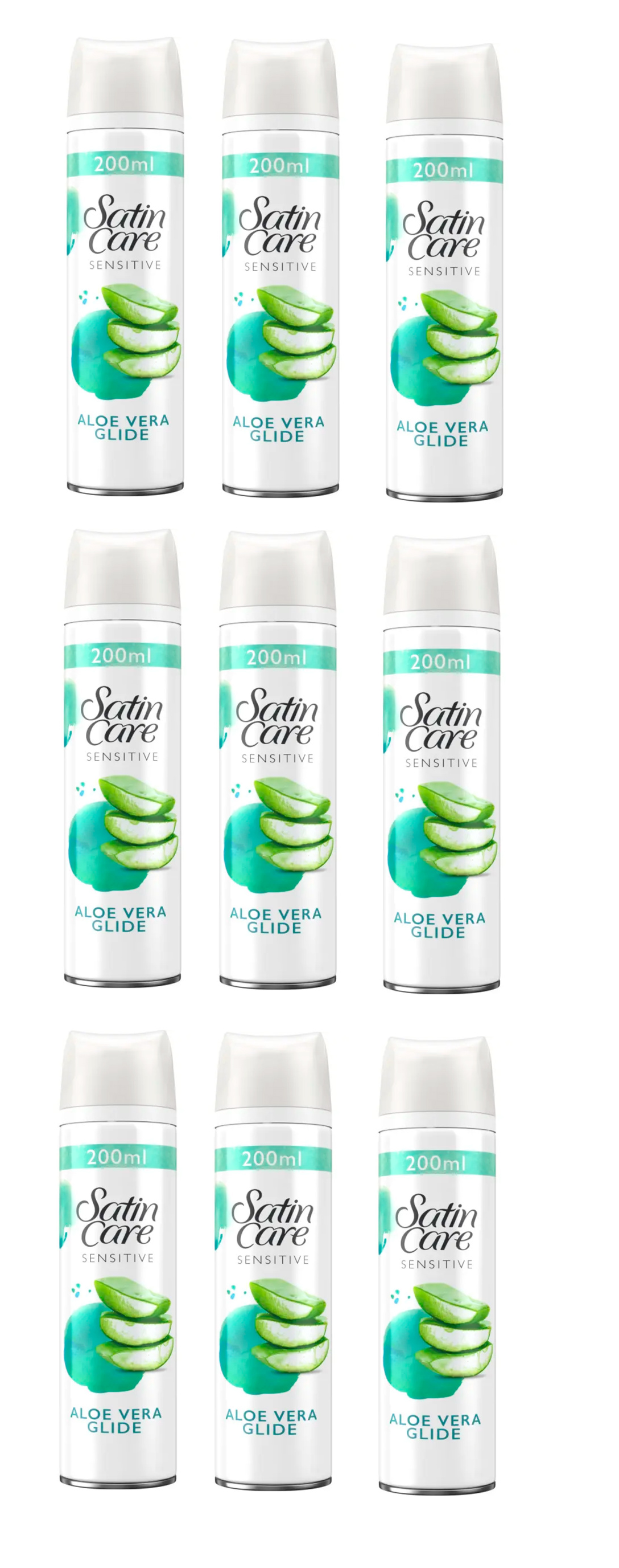Gillette Satin Care Sensitive Skin 200ml x 9 - Helse og personlig pleie