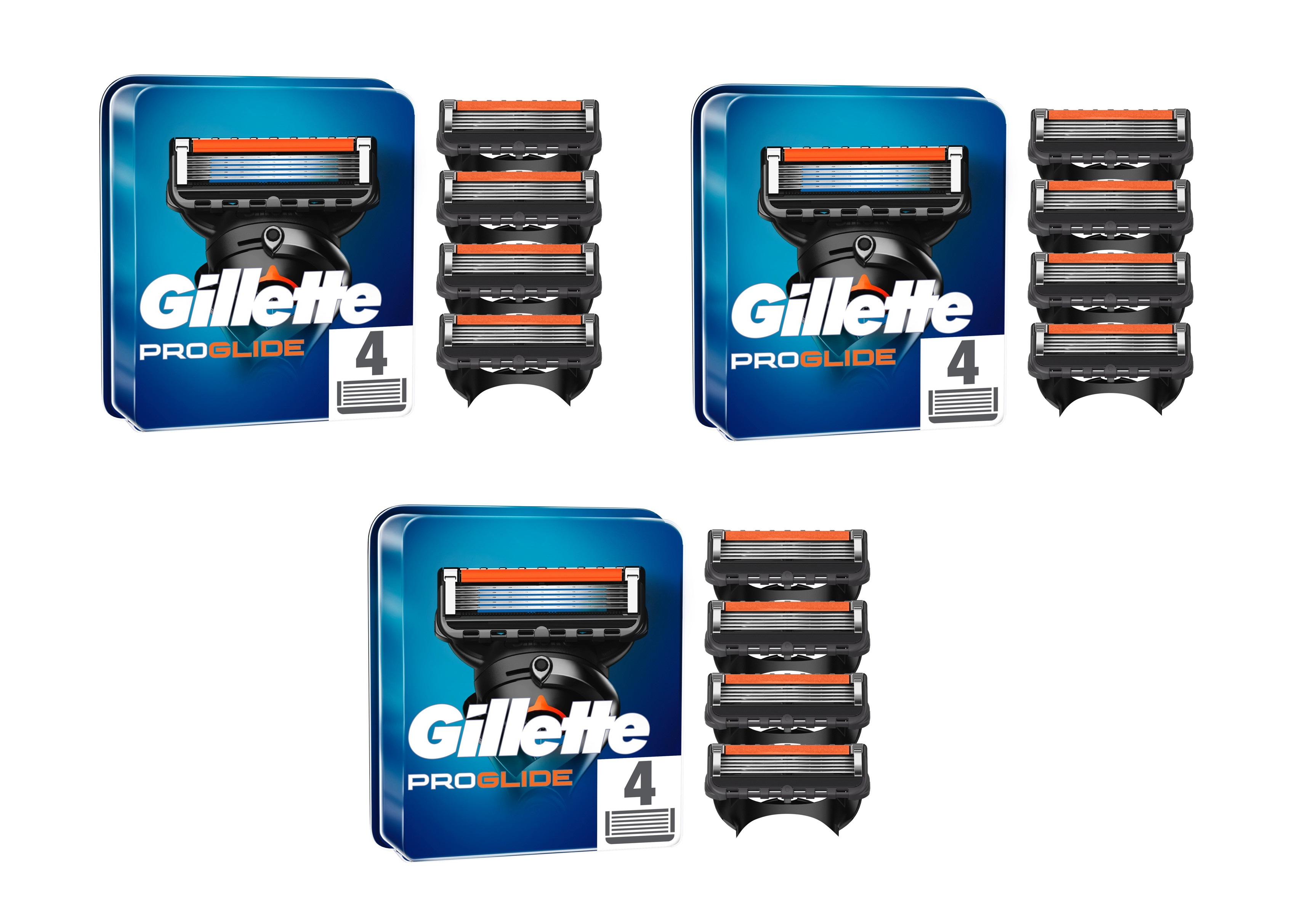 Gillette - Fusion Proglide Blades 4 Pack x 3 - Helse og personlig pleie