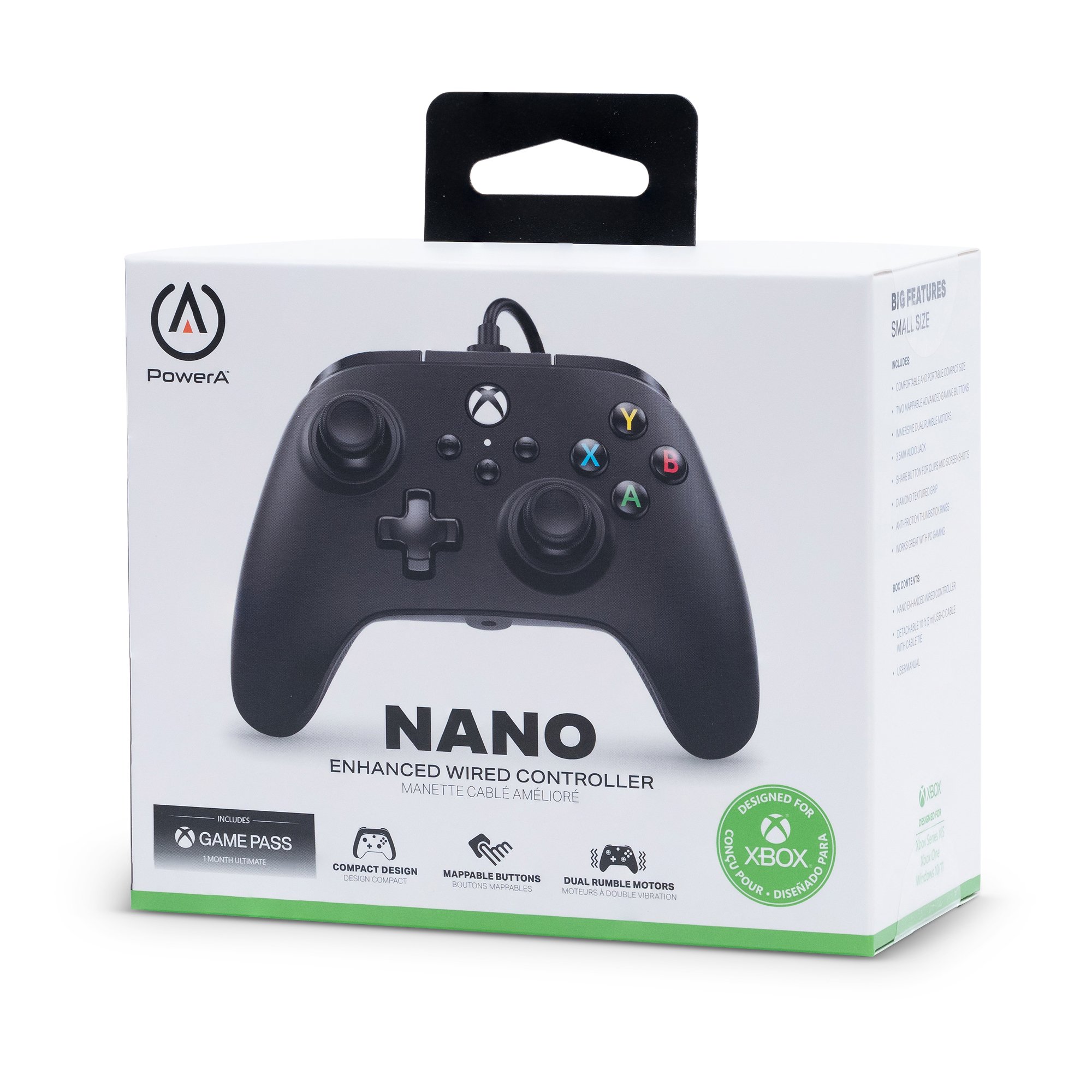 PowerA Nano Enhanced Wired Controller for Nintendo Switch - Black - Videospill og konsoller