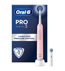 Oral-B - Pro3 Bleikur Rafmagnstannbursti + Auka CA Burstahaus