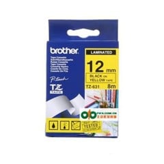 Brother - TZe Tape 12mmx8m Sort & Gul