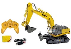 HUINA - Excavator R/C 1:16 - Gul