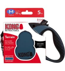 KONG - Retractable leash Terrain M 5M Tape Blue Max 30Kg - (608.1114)
