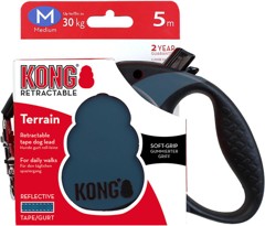 KONG - Retractable leash Terrain M 5M Tape Blue Max 30Kg - (608.1114)