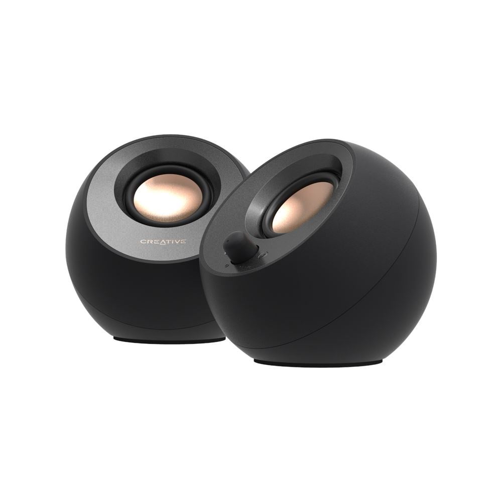 Creative - Pebble V3, 2.0 USB-C Speakers with Bluetooth® 5.0, Black - Elektronikk