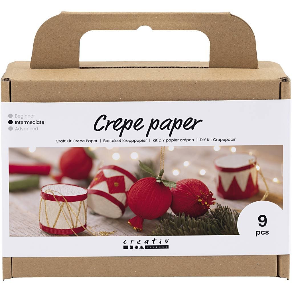 DIY Kit - Christmas Baubles - Crepe Paper (977585) - Leker