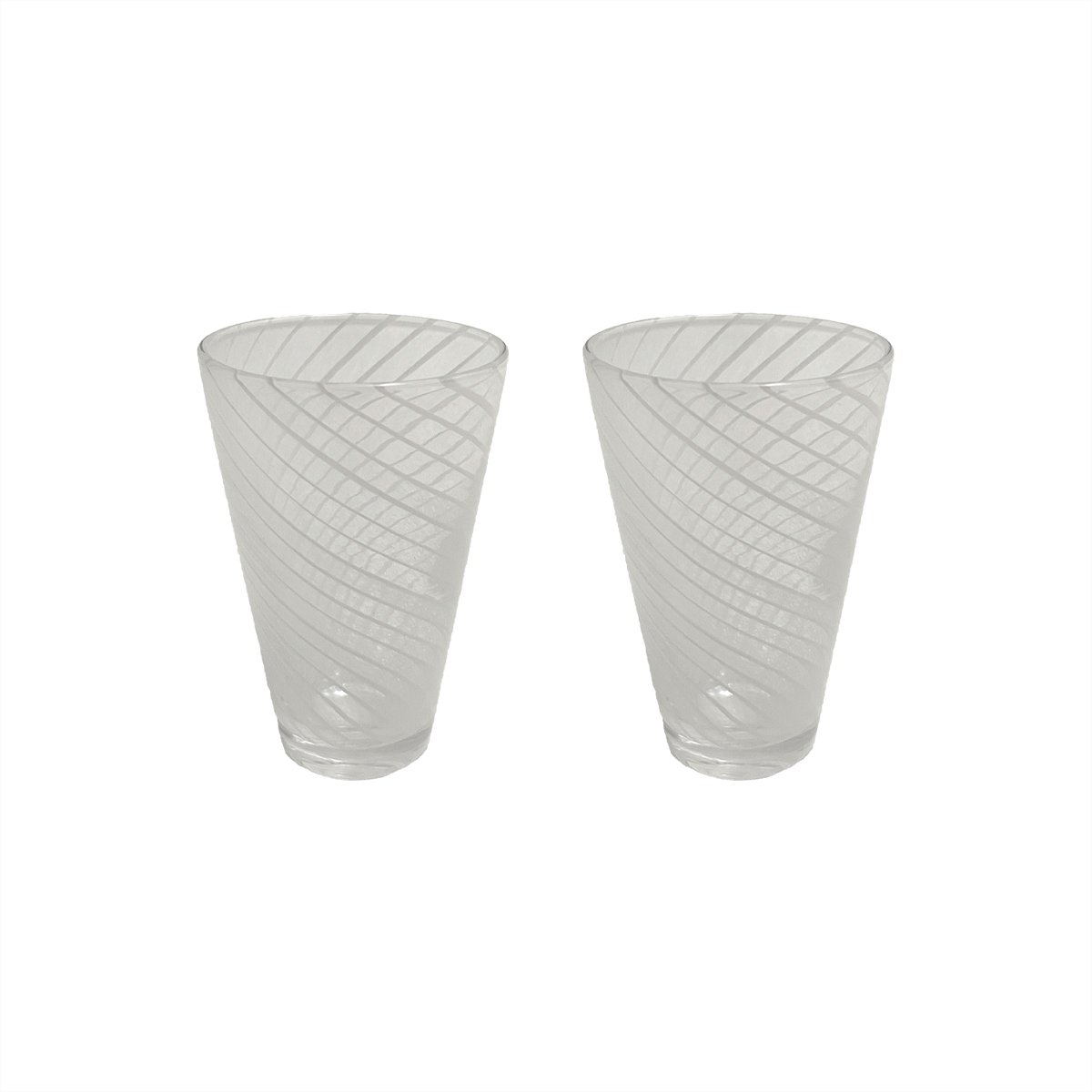OYOY Living - Yuka Swirl Glass - Pack of 2 - White (L301054) - Hjemme og kjøkken