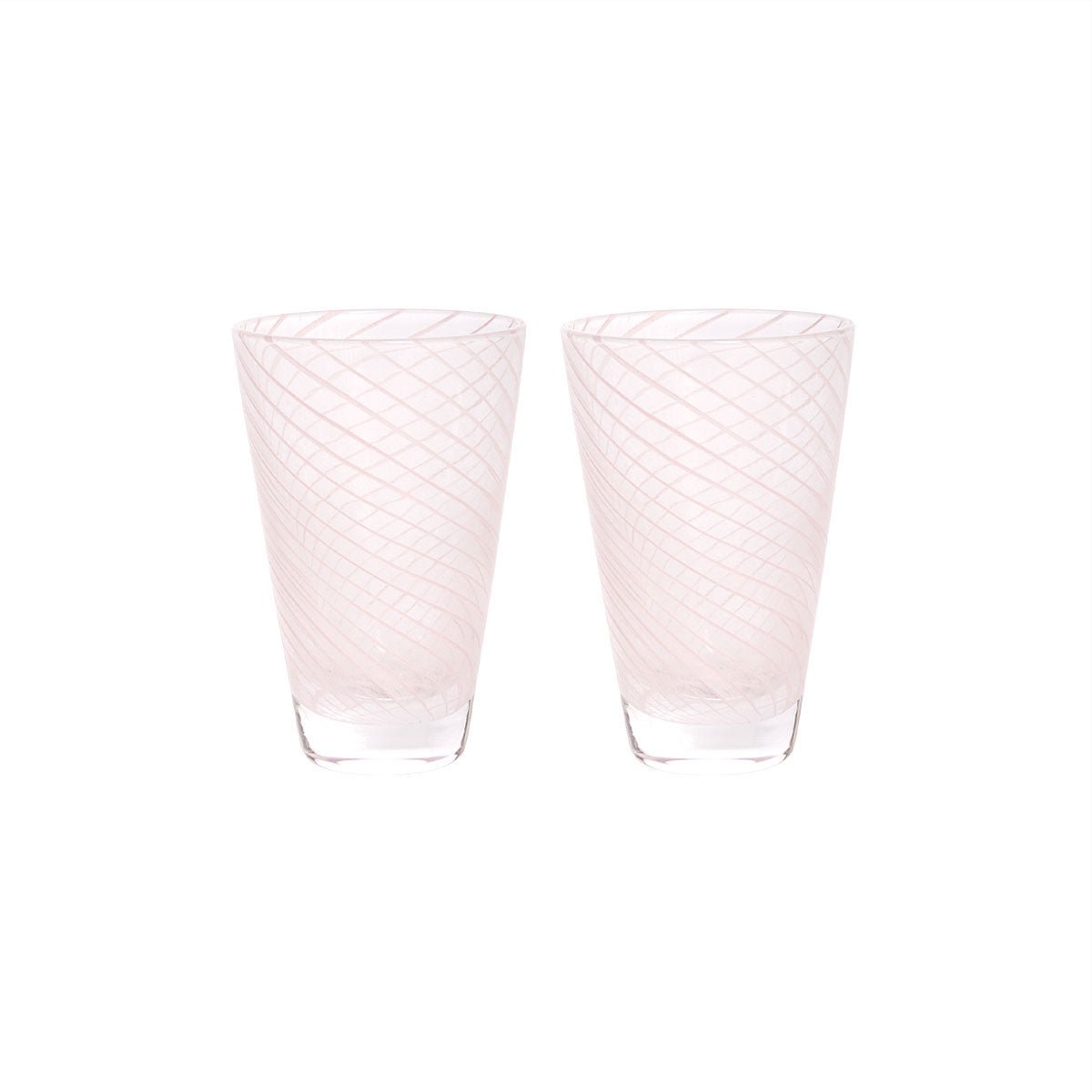 OYOY Living - Yuka Swirl Glass - Pack of 2 - Rose (L301055) - Hjemme og kjøkken