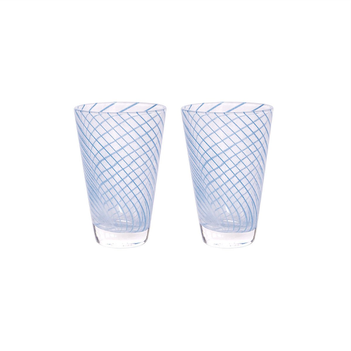 OYOY Living - Yuka Swirl Glass - Pack of 2 - Blue (L301056) - Hjemme og kjøkken
